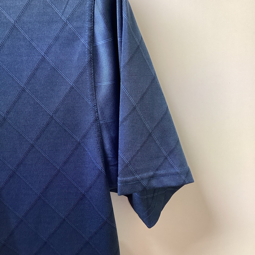 Greg Norman Play Dry Mens XL Blue Diamond Jacquard Performance Golf Polo Shirt - Picture 9 of 11